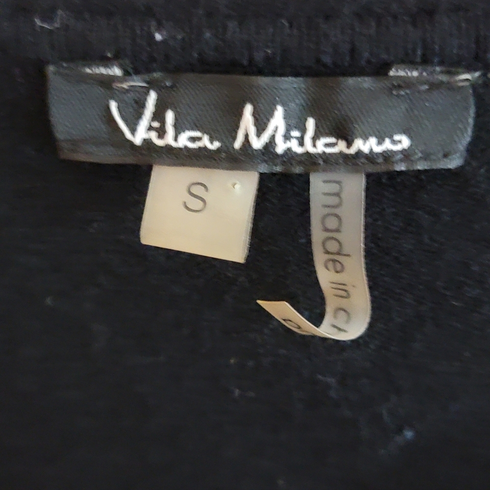 Vila Milano Black Gem Studded Women's Soft Wool Blend Sweater - Picture 5 of 7